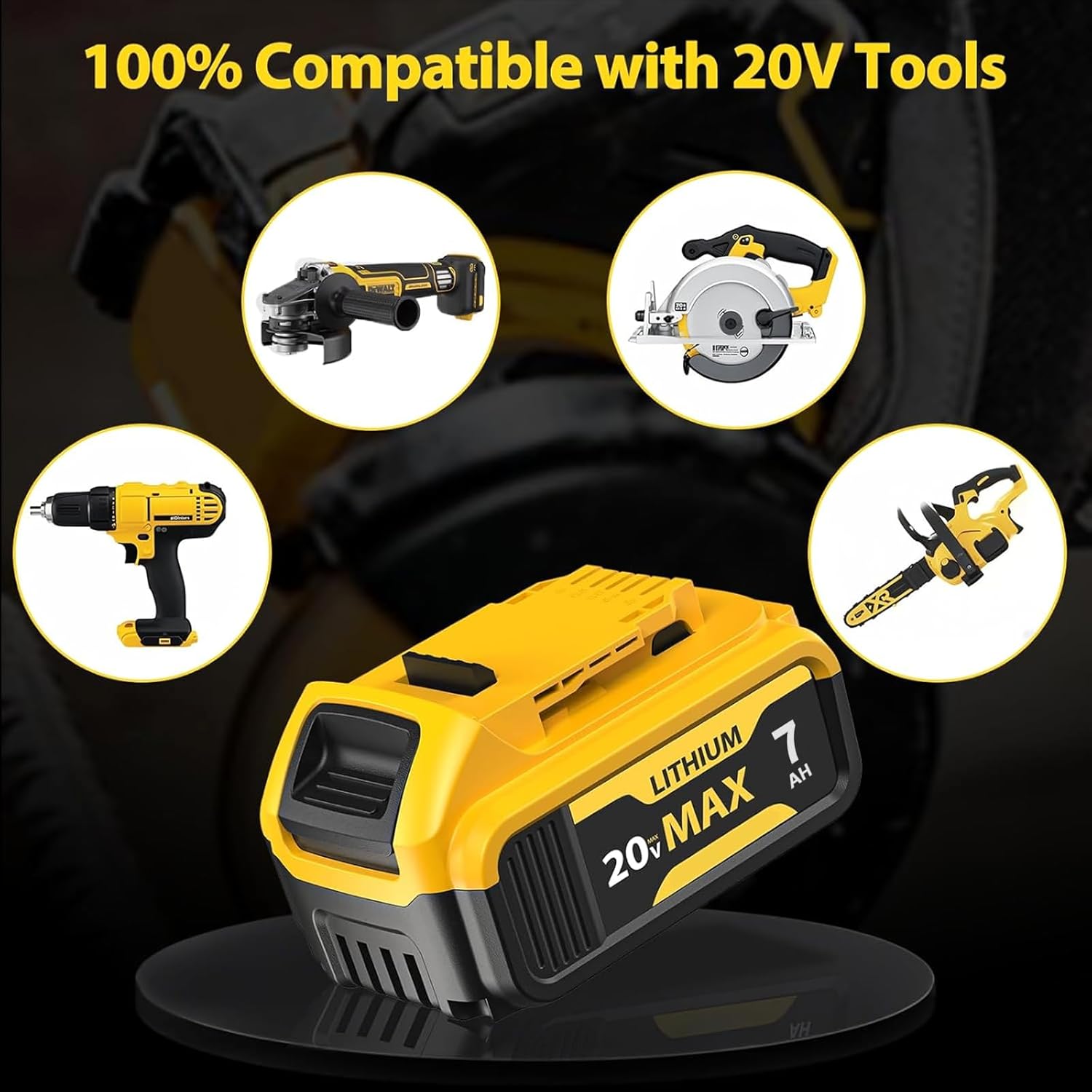 FEOTDN 2 Pack 7.0Ah Battery Replacement for Dewalt 20V Max Battery Lithium-ion Batteries Compatible with Dewalt 20V Series Cordless Power Tools