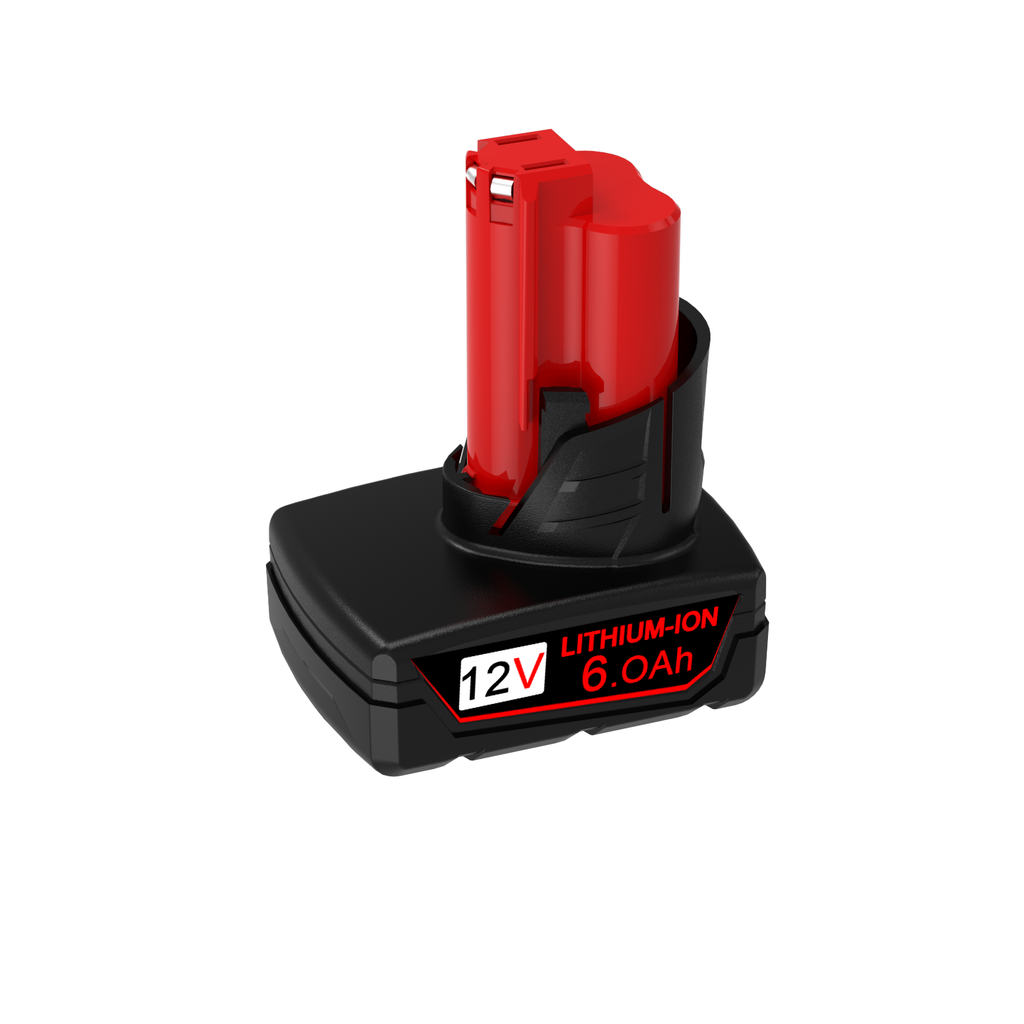 Litia Baterio M12 12V 6.0Ah 2-paka Granda kapacito Uzebla por Milwaukee